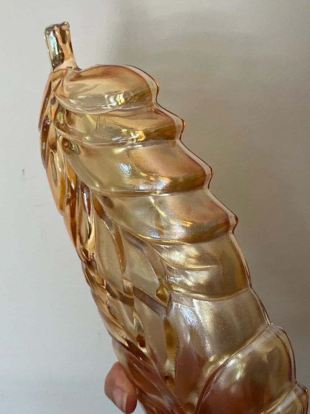 Fall Leaf Candy Dish - Carnival Glass